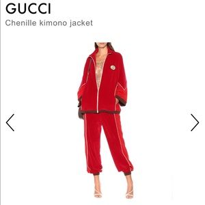Gucci chenille kimono velvet jacket